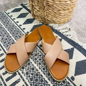 Bonnibel Micah cross cross gold stud sandals